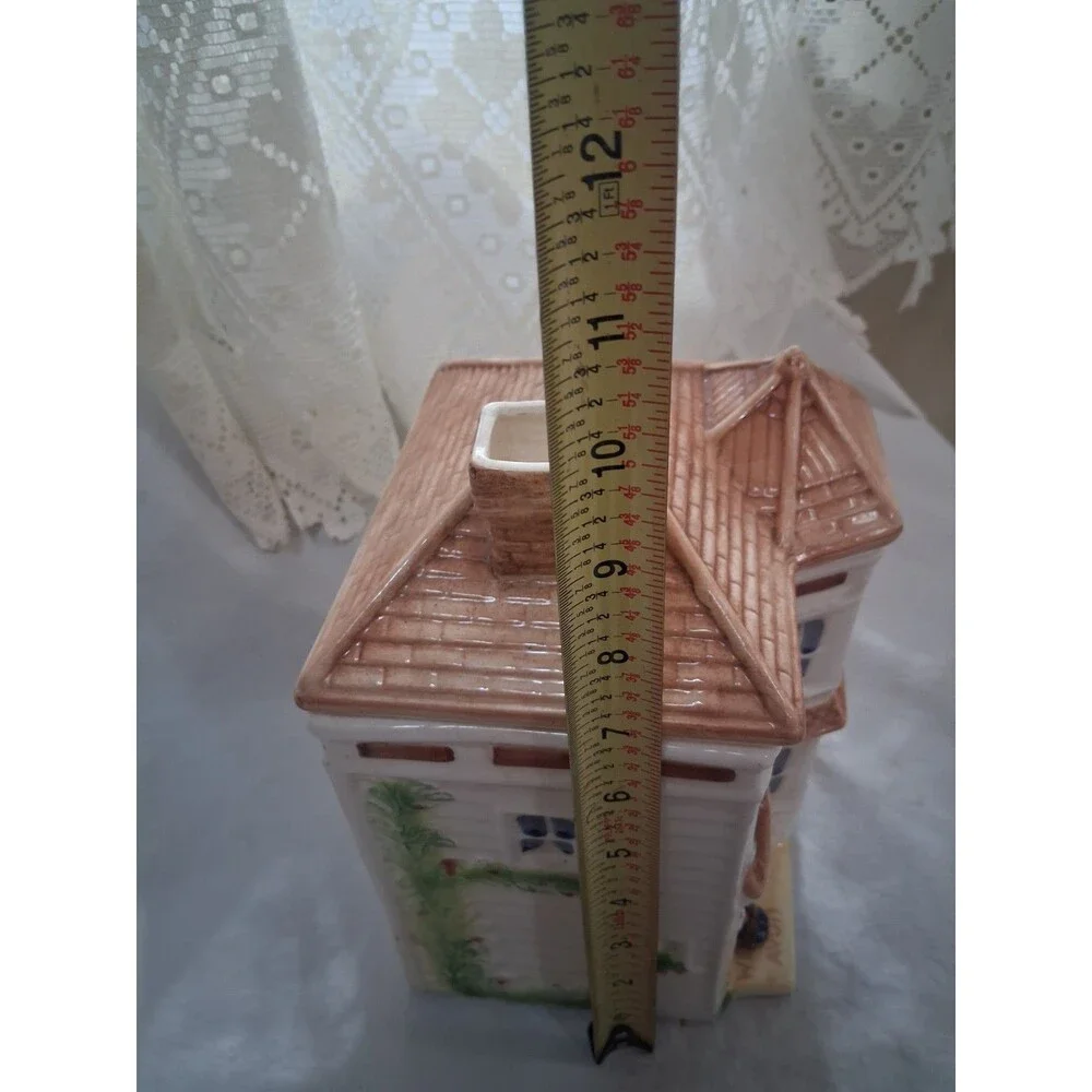 Vintage Avon Townhouse Ceramic Cookie Jar Victorian Cottage House Canister 1989